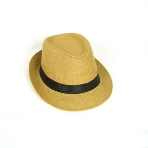 Tan/Brown Hat with Black Stripe One Size Fits Most